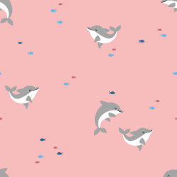 Katoen jersey dolfijnen zalm