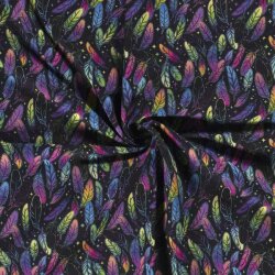 Softshell Digital Colorful Feathers - Dark Blue