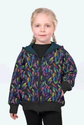 Softshell Digital Colorful Feathers - Dark Blue