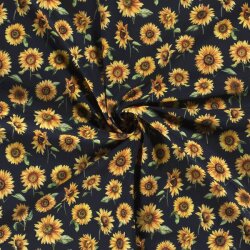 Softshell Digital Sunflowers - dark blue