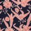 Fleurs de popeline viscose - Rose