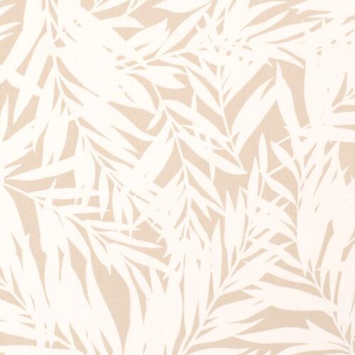 Fleurs de popeline viscose - beige
