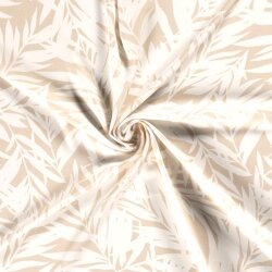 Fleurs de popeline viscose - beige