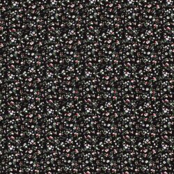 Viscose Poplin Flowers - zwart