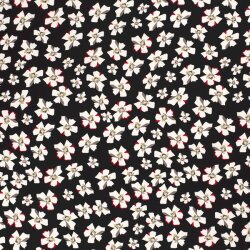 Chiffon Georgette Digital Flowers - Black