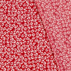 Chiffon Georgette Digitale Bloemen - Rood