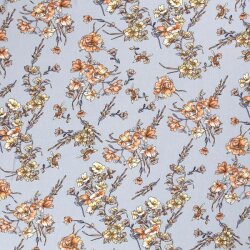 Fleurs de crêpe viscose - bleu bébé