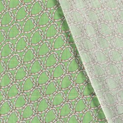 Cotton viscose slub with pattern - green