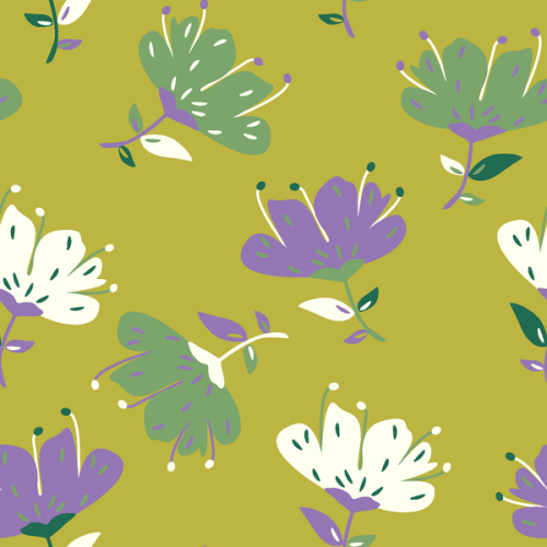 Flores de muselina - verde