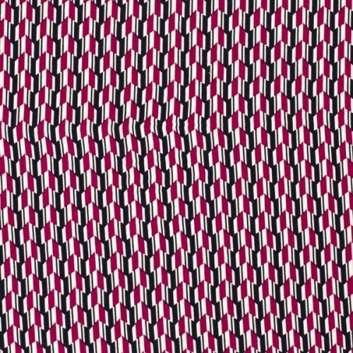 Viscose jersey with fuchsia pattern