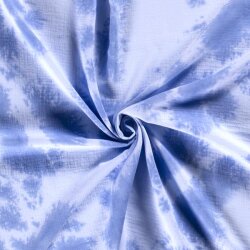 Mušelínová kravata-barvivo batikovaná modrá