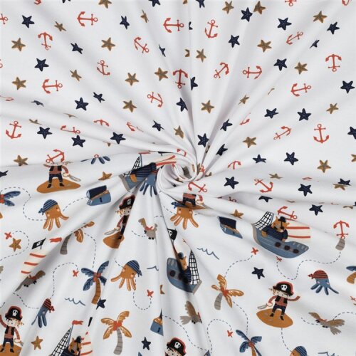 Cotton jersey pirates - white