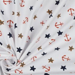 Baumwolljersey Piraten - weiß