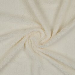 Tessuto peluche in pelliccia sintetica - crema