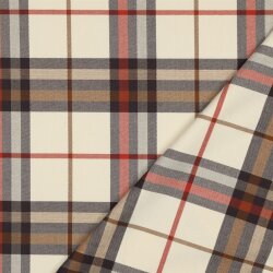 Gabardine Schottenkaro Stretch - hellsand/orange