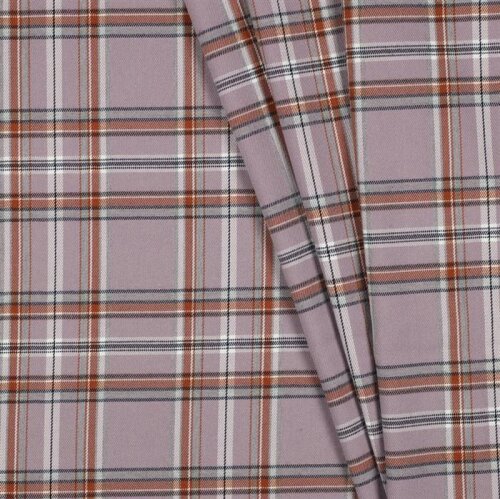 TARTAN CHECK - světle fialová/hnědá