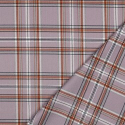 TARTAN CHECK - světle fialová/hnědá