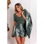 Imitation Leather Metallic Shine SOFT Stretch - METALLIC GREEN/ BLACK