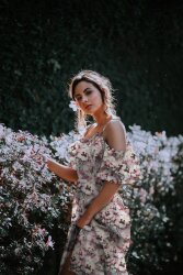 Viskose Digital Blumen - taupe