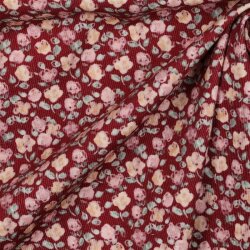 Baby Corduroy Digital SOFT Flowers - cerise