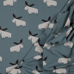 Cotton jersey MOOSE - denim blue