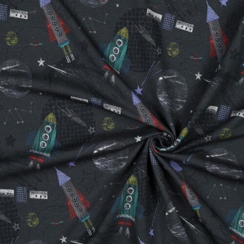 French Terry Digital Space - anthracite
