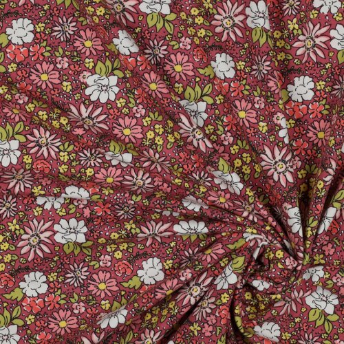 French Terry flowers - old red