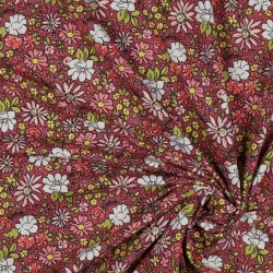 Fiori French Terry - rosso antico
