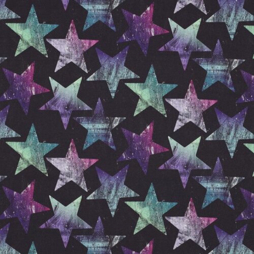 Softshell digital colourful stars - dark purple