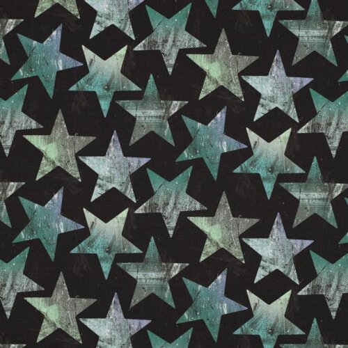 Softshell digital colourful stars - black