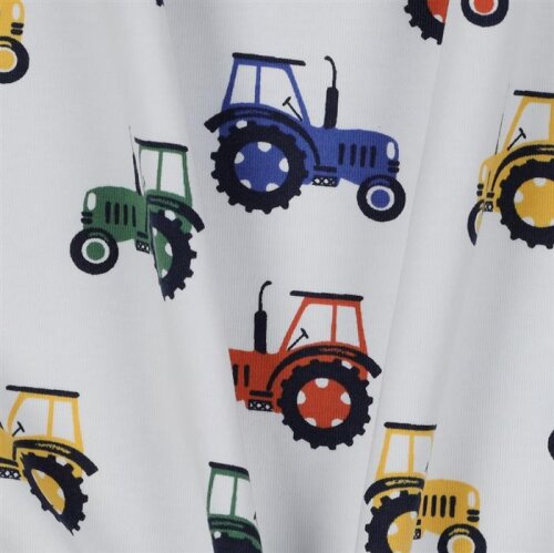 Katoenen jersey tractor - wit