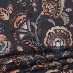 Canvas Digital Paisley - dunkelgrau