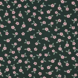 Jersey de coton Petites fleurs - vert foncé