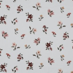 Cotton Jersey Digital Organic Flowers - white