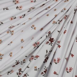 Cotton Jersey Digital Organic Flowers - white