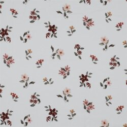 Cotton Jersey Digital Organic Flowers - wit