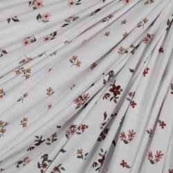 Cotton Jersey Digital Organic Flowers - blanco