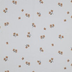 Cotton Jersey Digital Organic Flowers - white