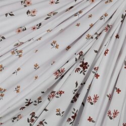 Cotton Jersey Digital Organic Flowers - white