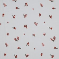 Baumwolljersey Digital Organic Blumen - weiß