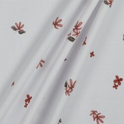 Cotton Jersey Digital Organic Flowers - white