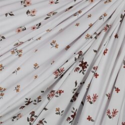 Fiori biologici digitali in jersey di cotone - bianco