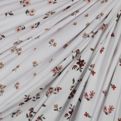 Cotton Jersey Digital Organic Flowers - white