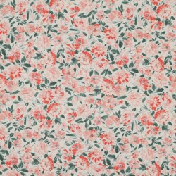 Viskose Popeline Rosen - creme/koralle