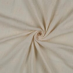 Muslin Embroidered Flowers - Old White
