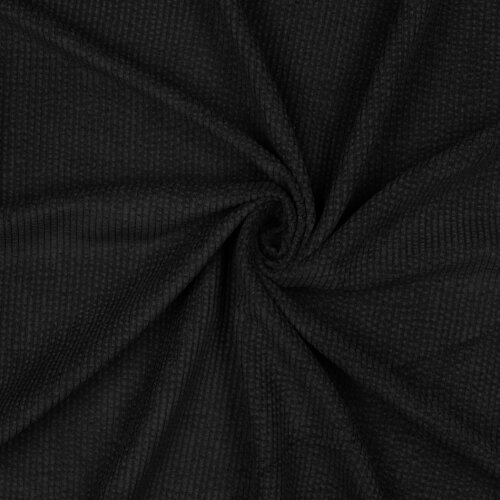Cordstoff mit Bübbelchen Uni - schwarz