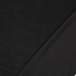 Cordstoff mit Bübbelchen Uni - schwarz