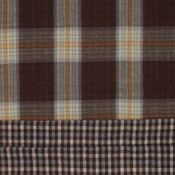 Double-sided muslin check - brown combination