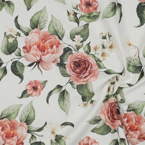 Canvas Digital Roses - white