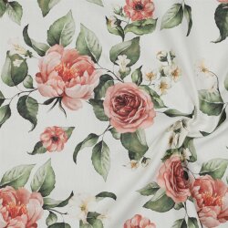 Tela Digital Roses - bianco